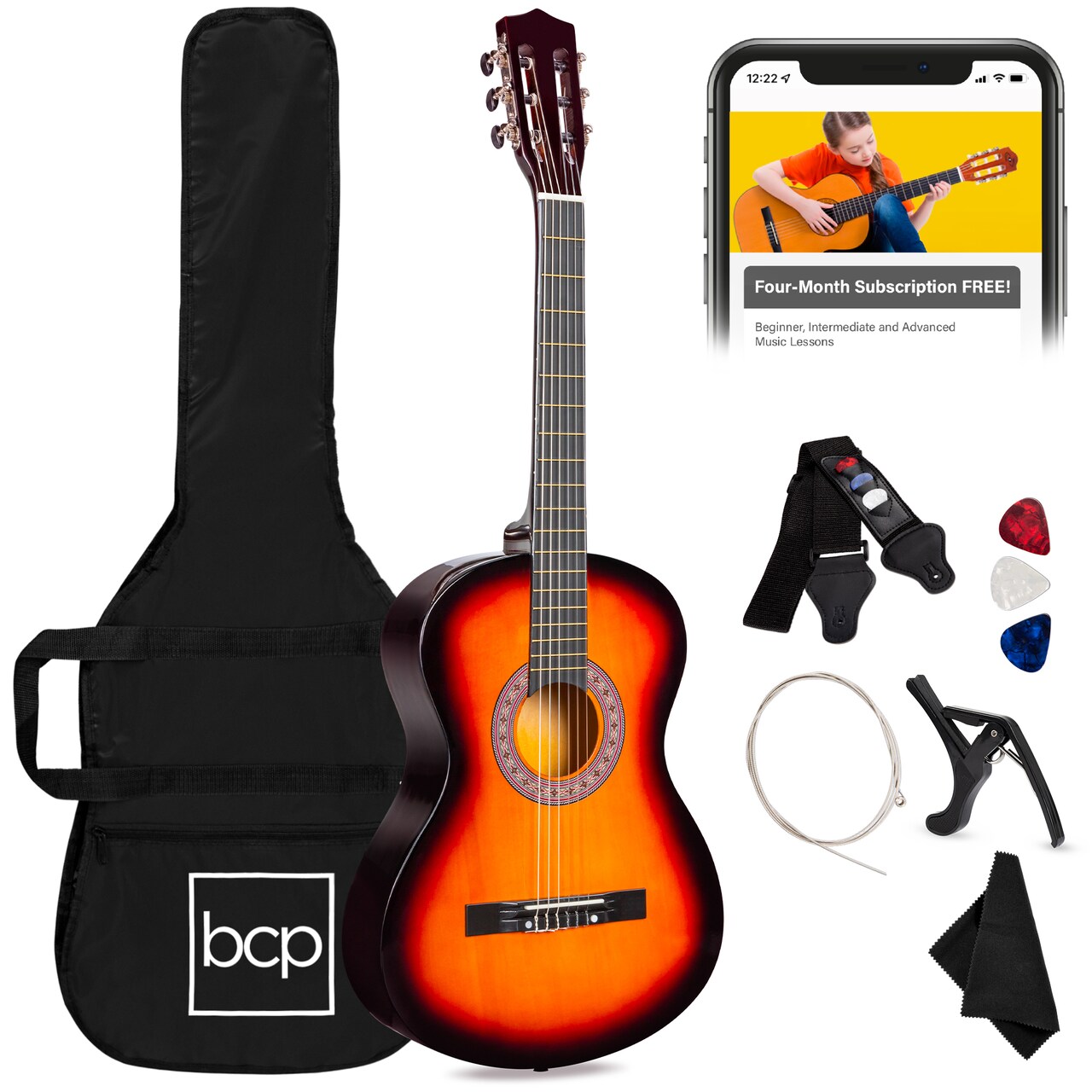 Best Choice Products 38in Beginner Acoustic Guitar Starter Kit w/ Gig Bag, Strap, Strings